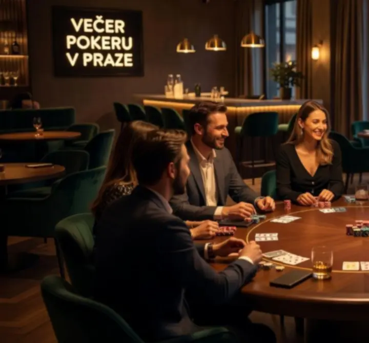 Pokerový stůl během večerní akce v EVENT ARENA 365